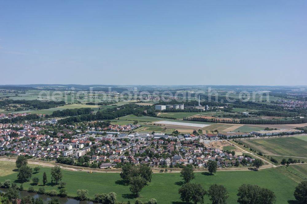 Aerial image Bad Wimpfen - City view of the city area of in Bad Wimpfen in the state Baden-Wuerttemberg