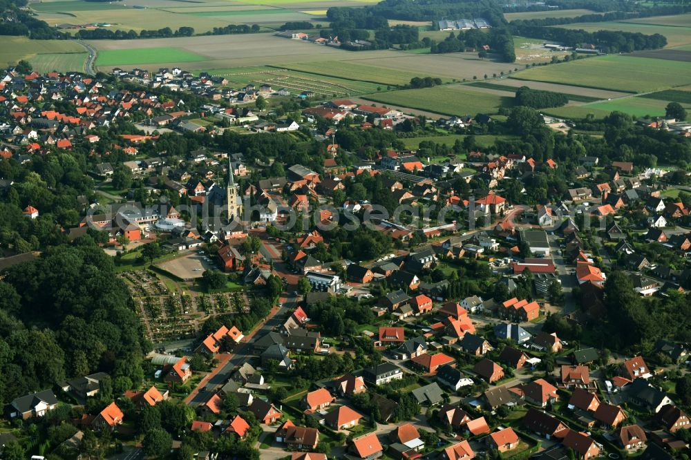 Bakum from above - City view of the city area of in Bakum in the state Lower Saxony