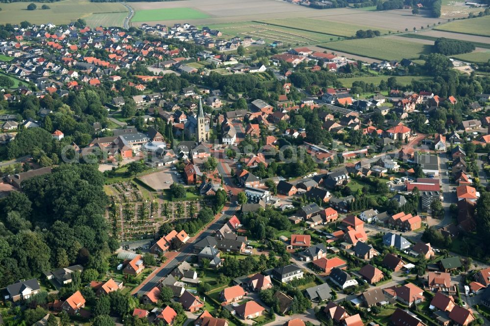 Bakum from the bird's eye view: City view of the city area of in Bakum in the state Lower Saxony