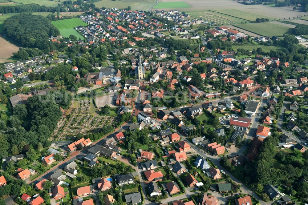 Bakum from above - City view of the city area of in Bakum in the state Lower Saxony