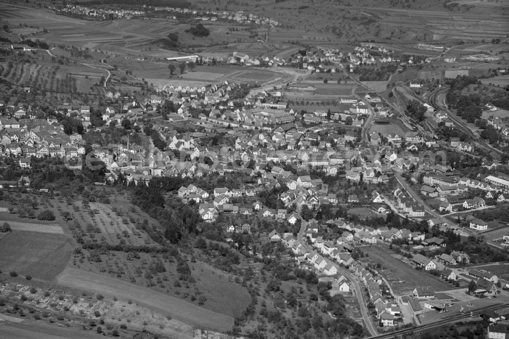 Aerial image Balingen - City view on down town in Balingen in the state Baden-Wuerttemberg, Germany