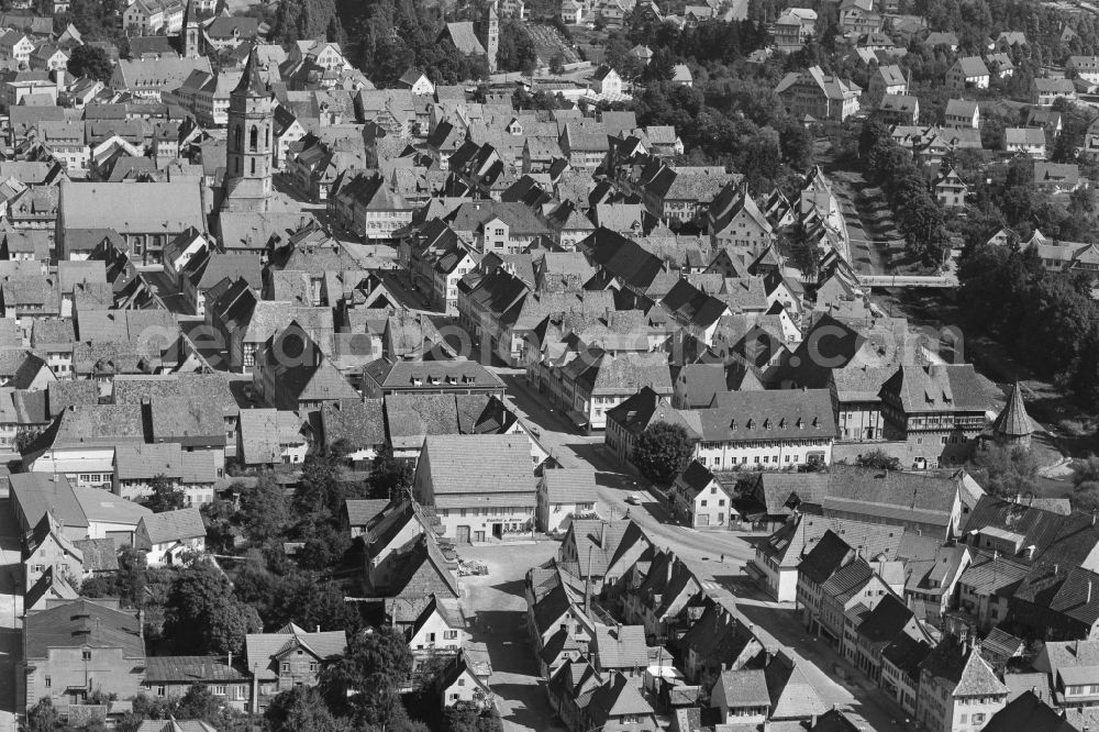Aerial image Balingen - City view on down town on street Hermann-Berg-Strasse in Balingen Zollernalbkreis in the state Baden-Wuerttemberg, Germany