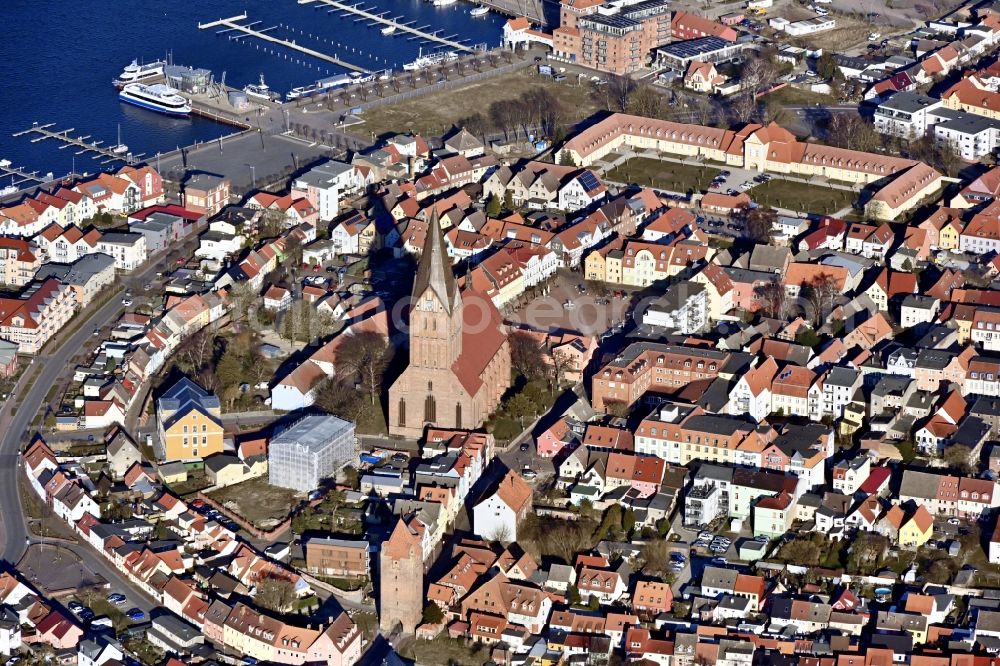 Barth from the bird's eye view: City view on down town in Barth in the state Mecklenburg - Western Pomerania, Germany