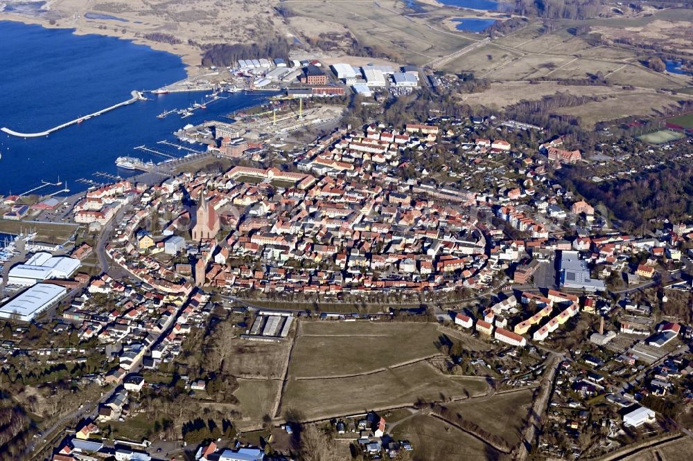 Aerial image Barth - City view on down town in Barth in the state Mecklenburg - Western Pomerania, Germany