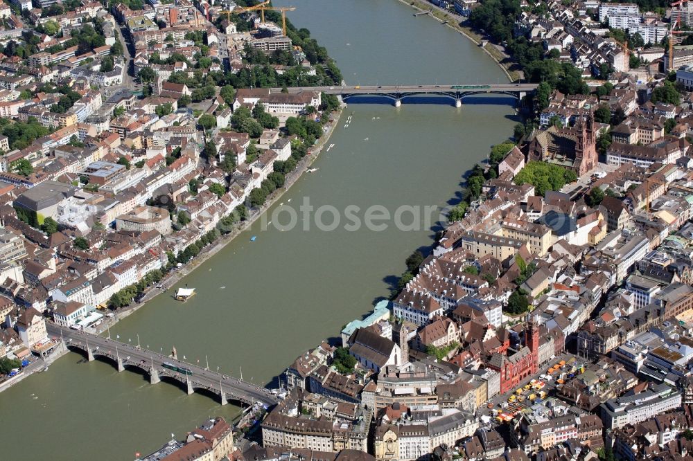 Basel from above - City view from the center of Basel