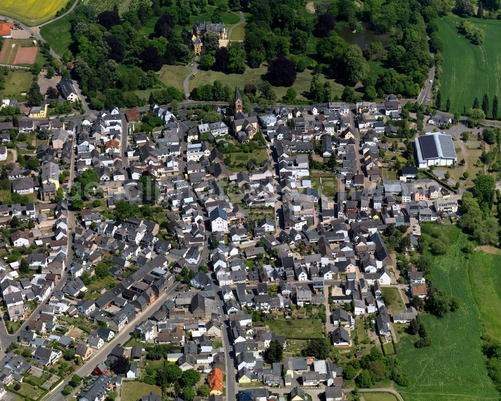 Aerial photograph Bassenheim - City view from the center of in Bassenheim in the state Rhineland-Palatinate