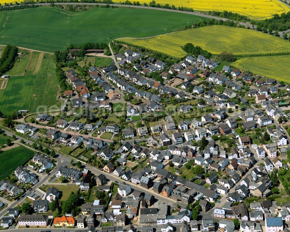 Bassenheim from above - City view from the center of in Bassenheim in the state Rhineland-Palatinate