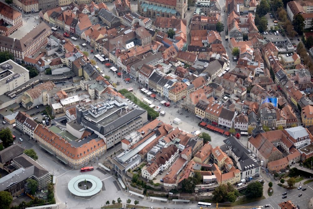 Bayreuth from the bird's eye view: City view of the city area of in Bayreuth in the state Bavaria and church
