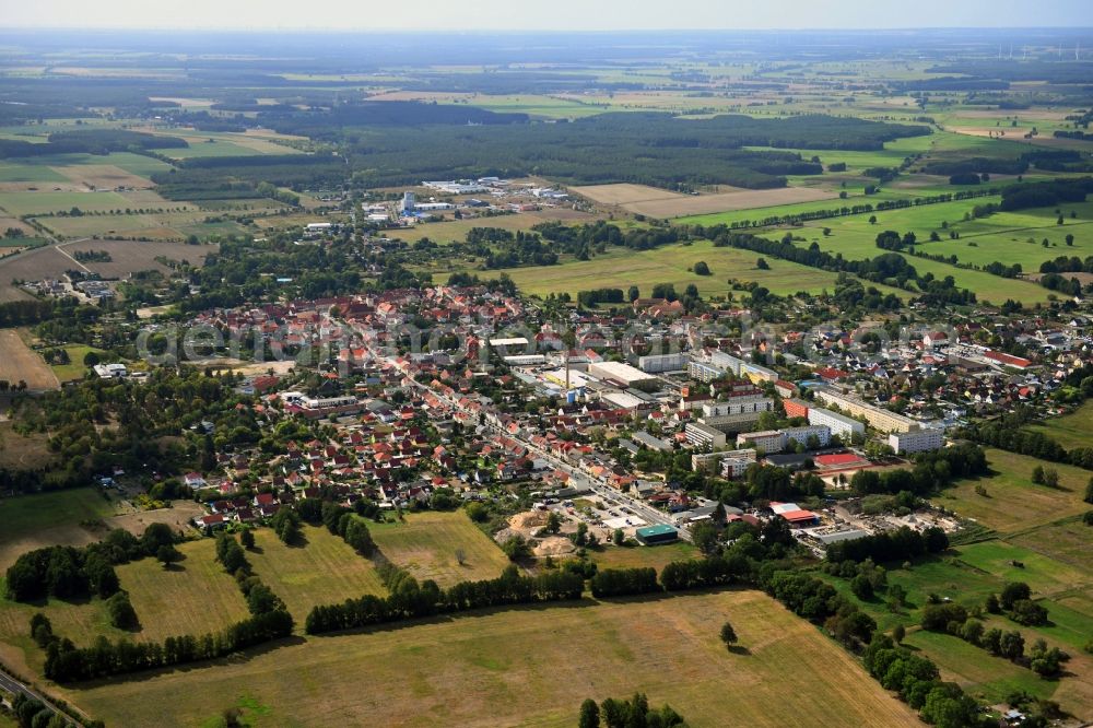 Beelitz from the bird's eye view: City view on down town in Beelitz in the state Brandenburg, Germany