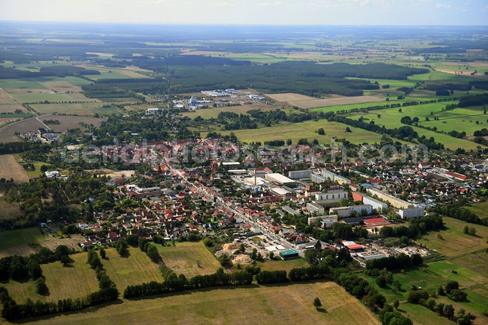 Aerial image Beelitz - City view on down town in Beelitz in the state Brandenburg, Germany