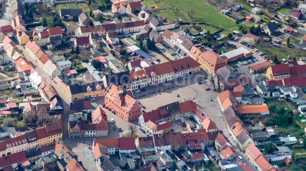 Aerial photograph Belgern-Schildau - City view on down town in Belgern-Schildau in the state Saxony, Germany