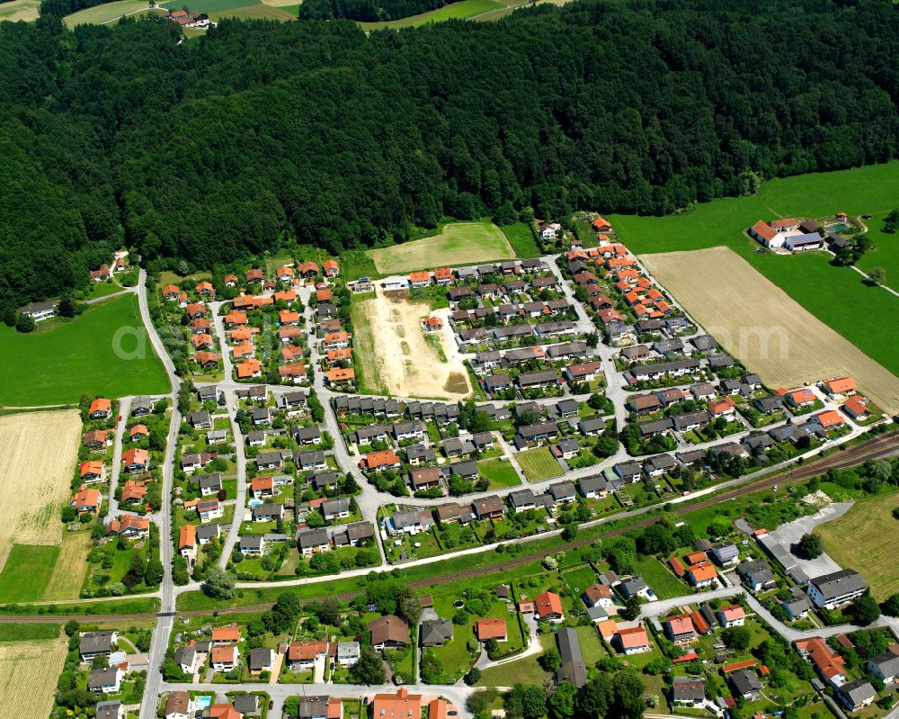 Aerial photograph Bergham - City view on down town in Bergham in the state Bavaria, Germany