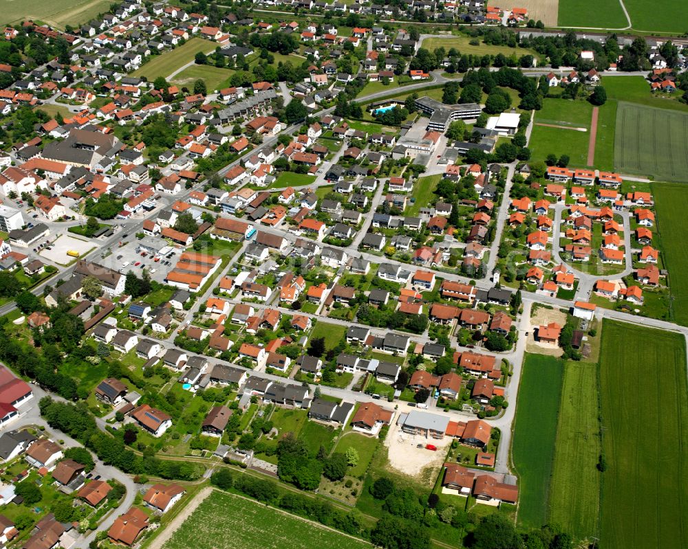 Bergham from the bird's eye view: City view on down town in Bergham in the state Bavaria, Germany