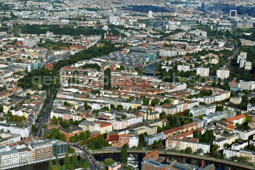 Aerial image Berlin - City view of the city area of in Berlin, Germany