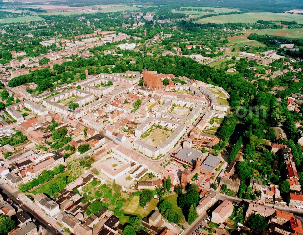 Bernau from above - City view on down town in Bernau in the state Brandenburg, Germany