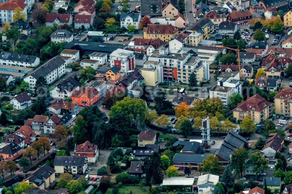 Aerial photograph Bühl - City view on down town in Buehl in the state Baden-Wurttemberg, Germany