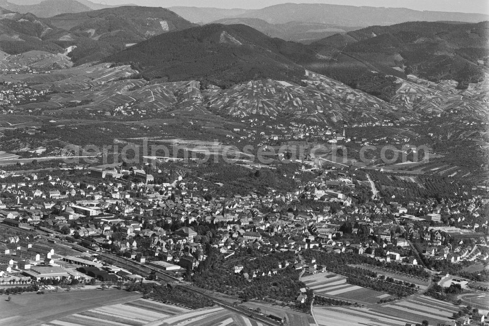 Aerial image Bühl - City view on down town in Buehl in the state Baden-Wuerttemberg, Germany