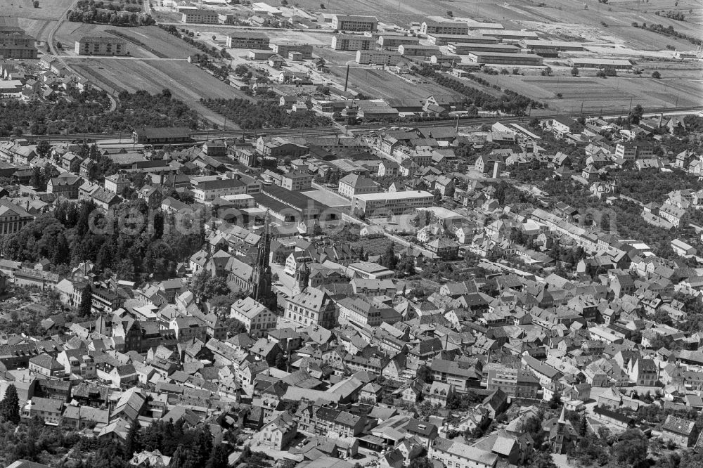 Bühl from above - City view on down town in Buehl in the state Baden-Wuerttemberg, Germany