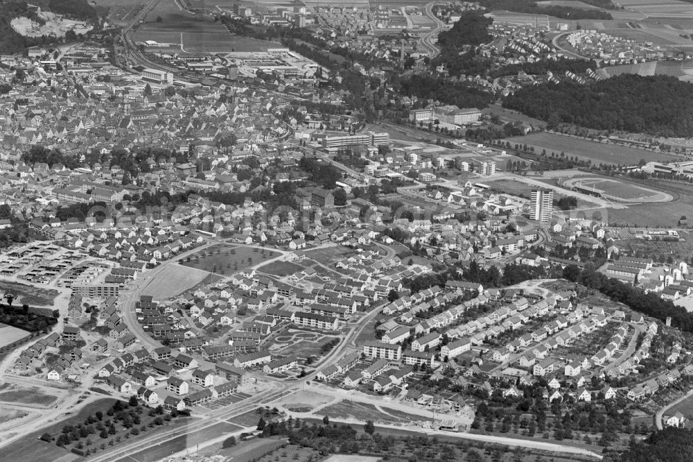 Biberach from above - City view on down town in Biberach in the state Baden-Wuerttemberg, Germany