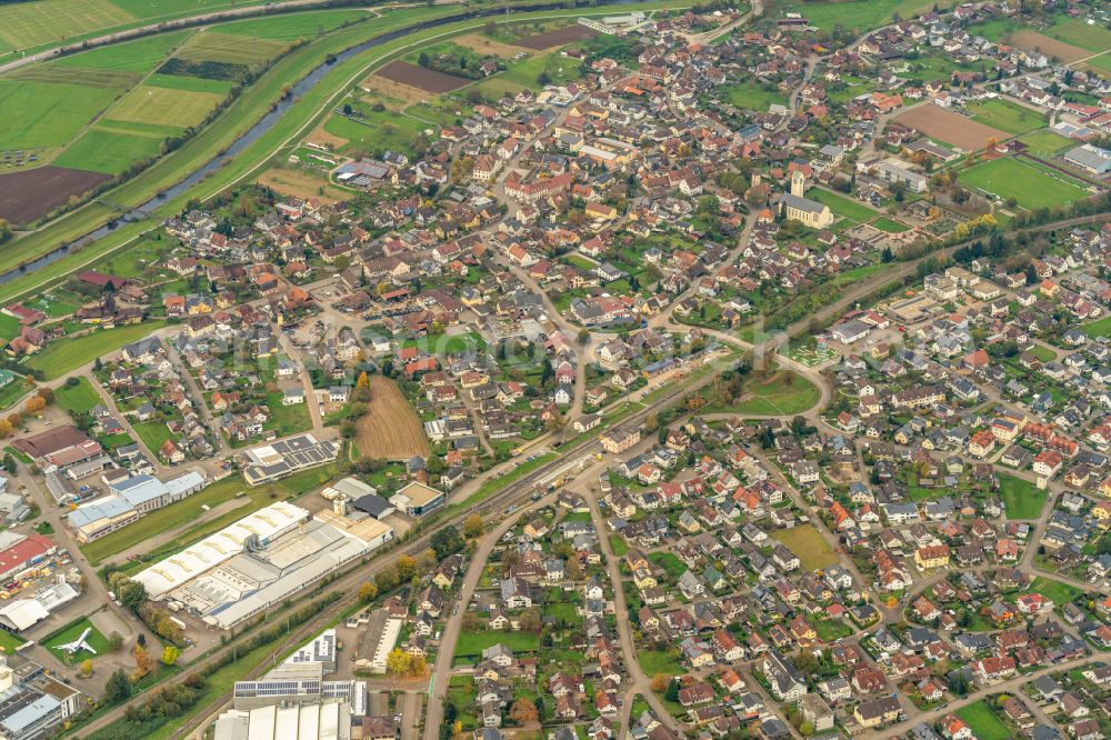 Biberach from the bird's eye view: City view on down town in Biberach in the state Baden-Wuerttemberg, Germany