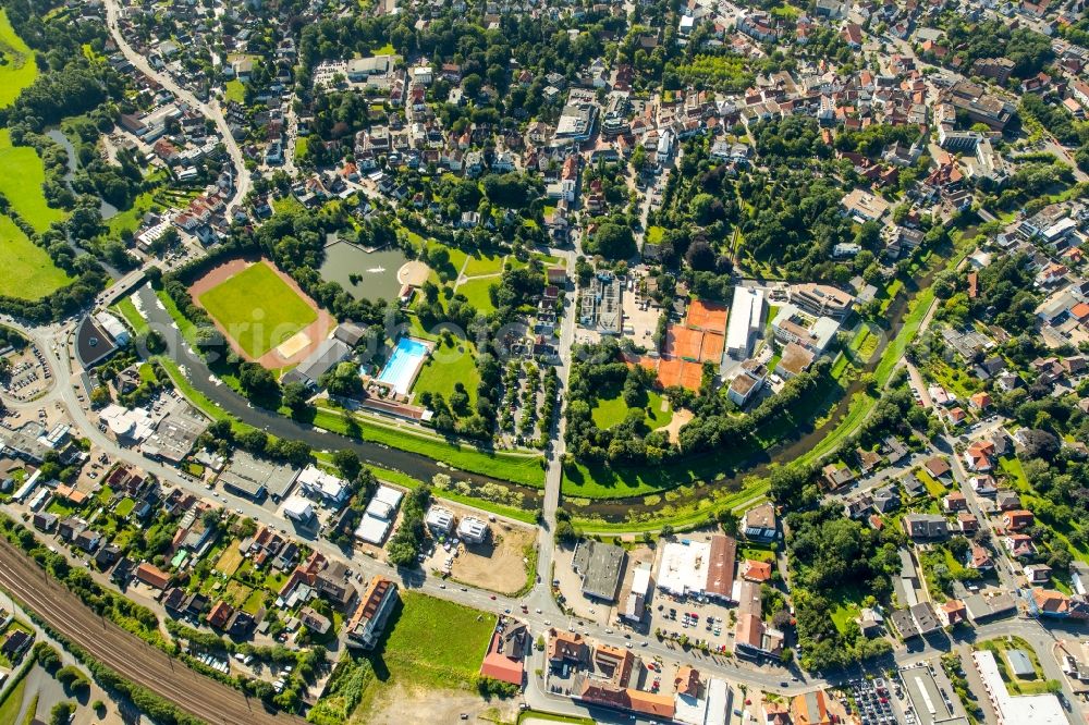 Aerial image Bünde - City view of the inner-city area of in Buende in the state North Rhine-Westphalia