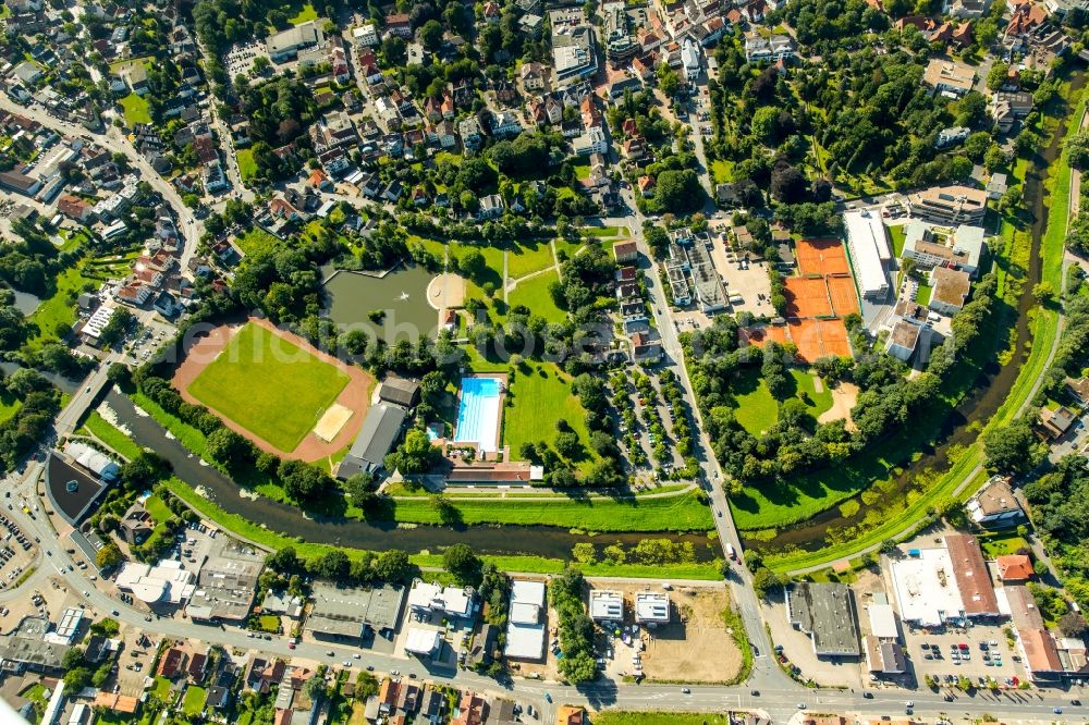 Aerial photograph Bünde - City view of the inner-city area of in Buende in the state North Rhine-Westphalia