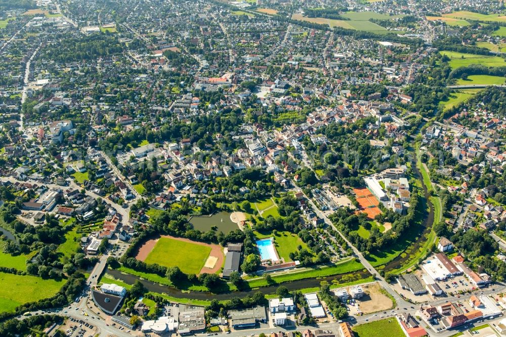 Bünde from above - City view of the inner-city area of in Buende in the state North Rhine-Westphalia