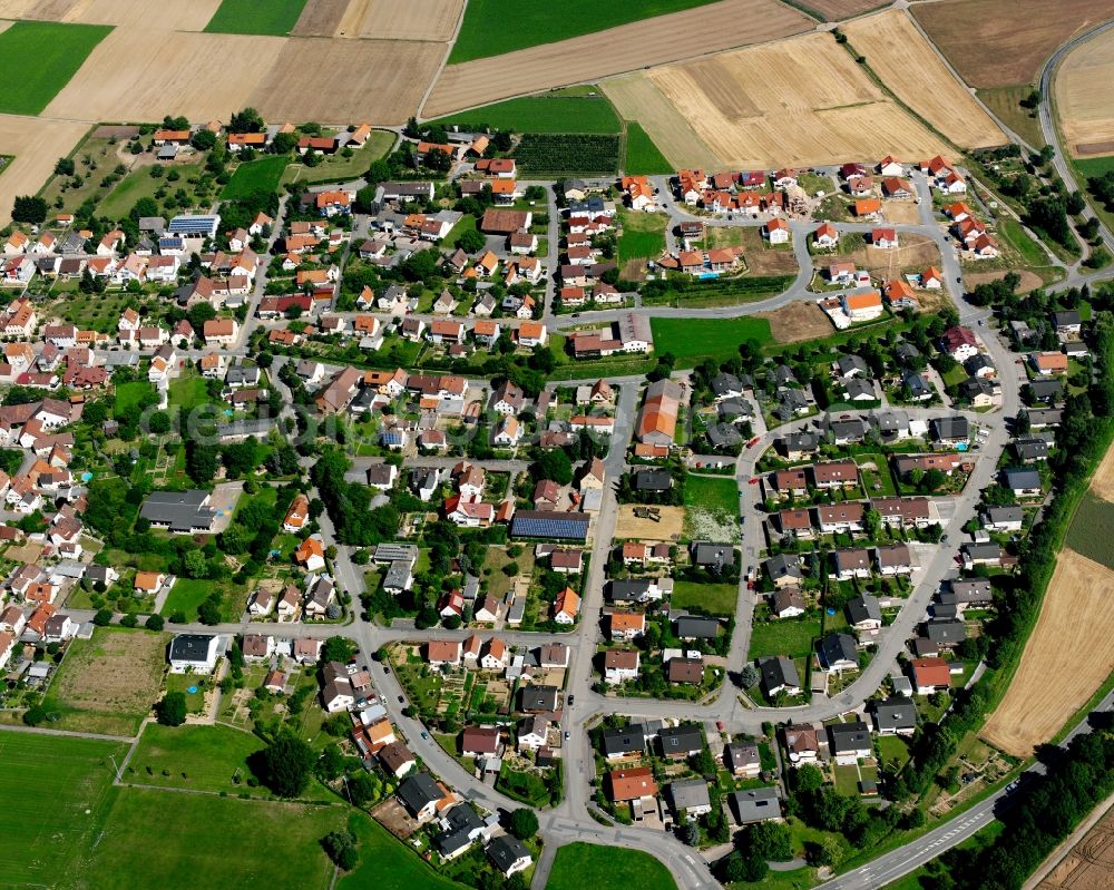 Aerial image Bonfeld - City view on down town in Bonfeld in the state Baden-Wuerttemberg, Germany