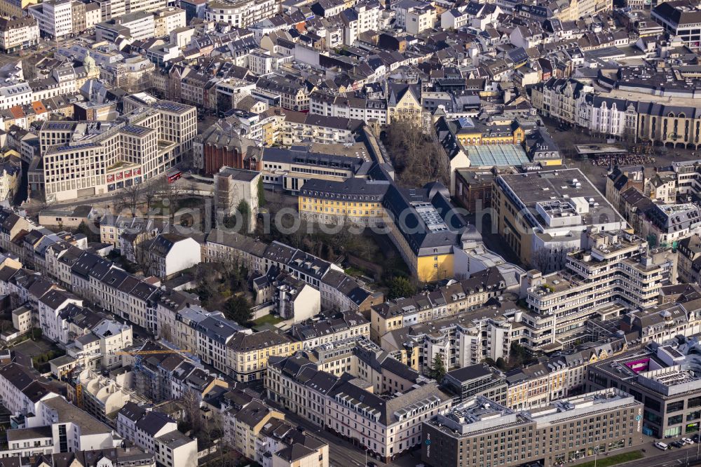 Aerial photograph Zentrum - City view of the inner city area in the district Zentrum on the street Budapester Strasse in Bonn in the federal state of North Rhine-Westphalia, Germany