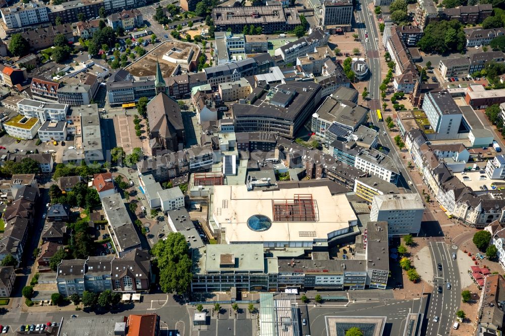 Bottrop from above - City view of the city area with factory building between Poststreet and Osterfelderstreet in Bottrop in the state North Rhine-Westphalia