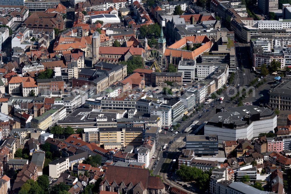 Aerial image Braunschweig - City view on down town in the district Innenstadt in Brunswick in the state Lower Saxony, Germany