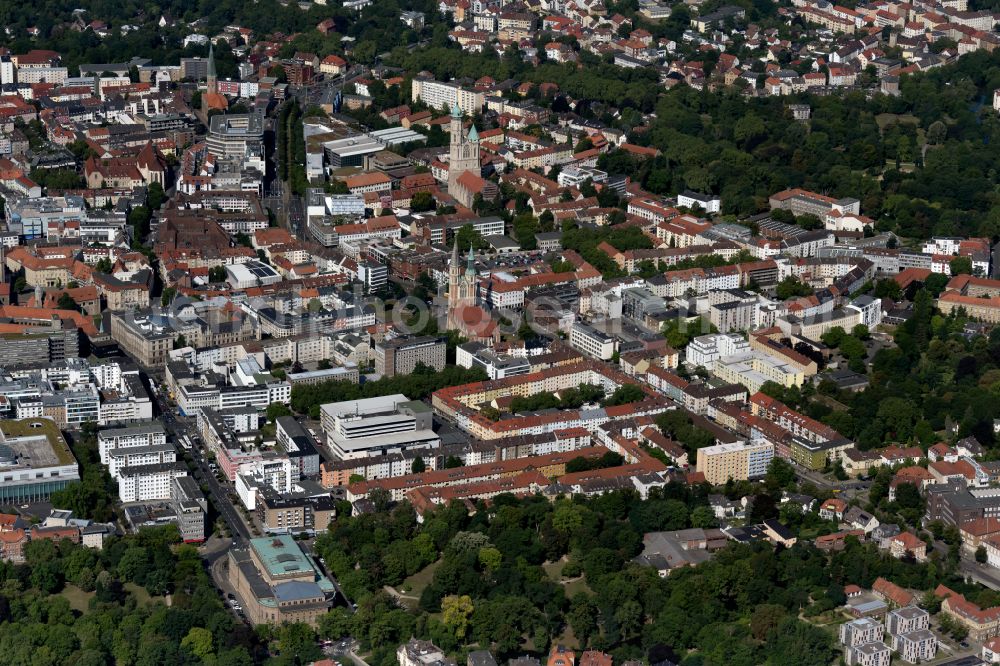 Braunschweig from above - City view on down town in Brunswick in the state Lower Saxony, Germany