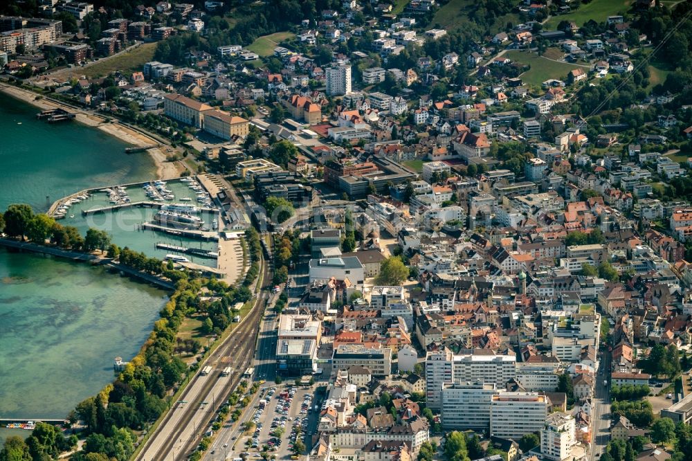 Aerial photograph Bregenz - City view of the city area of in Bregenz in Vorarlberg, Austria