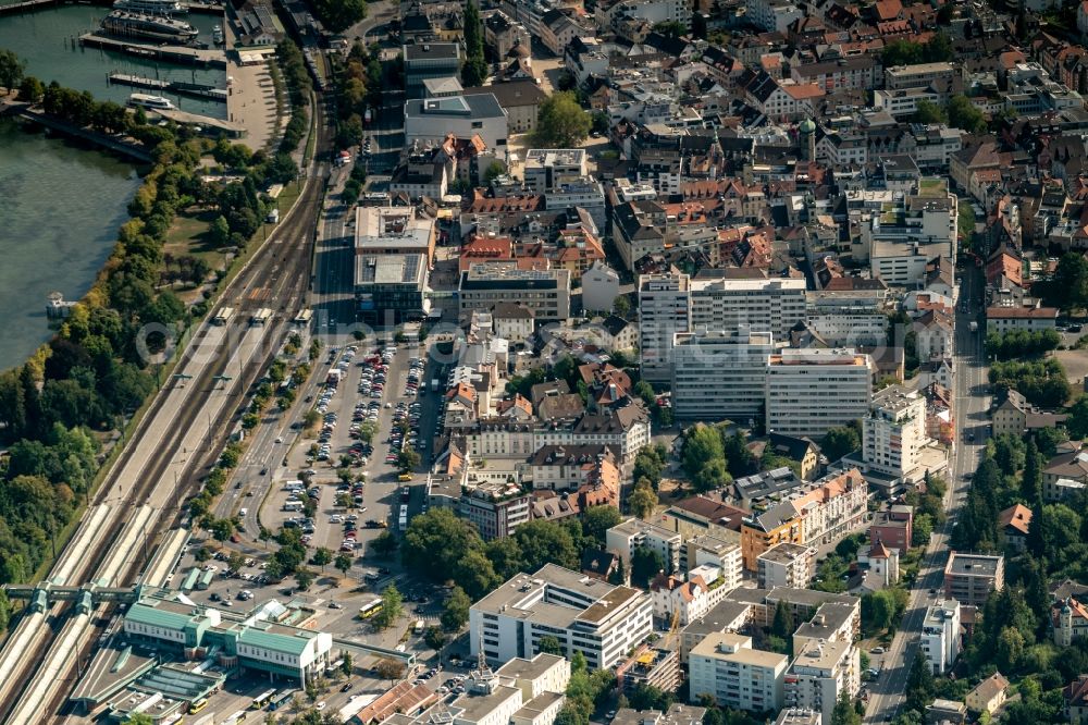 Bregenz from the bird's eye view: City view of the city area of in Bregenz in Vorarlberg, Austria