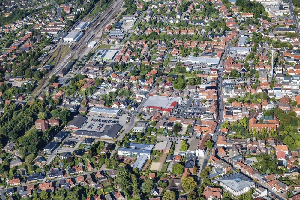 Aerial photograph Bremervörde - City view on down town in Bremervoerde in the state Lower Saxony, Germany