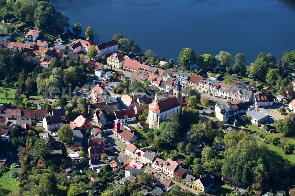 Buckow (Märkische Schweiz) from the bird's eye view: City view of the city area of in Buckow (Maerkische Schweiz) in the state Brandenburg, Germany