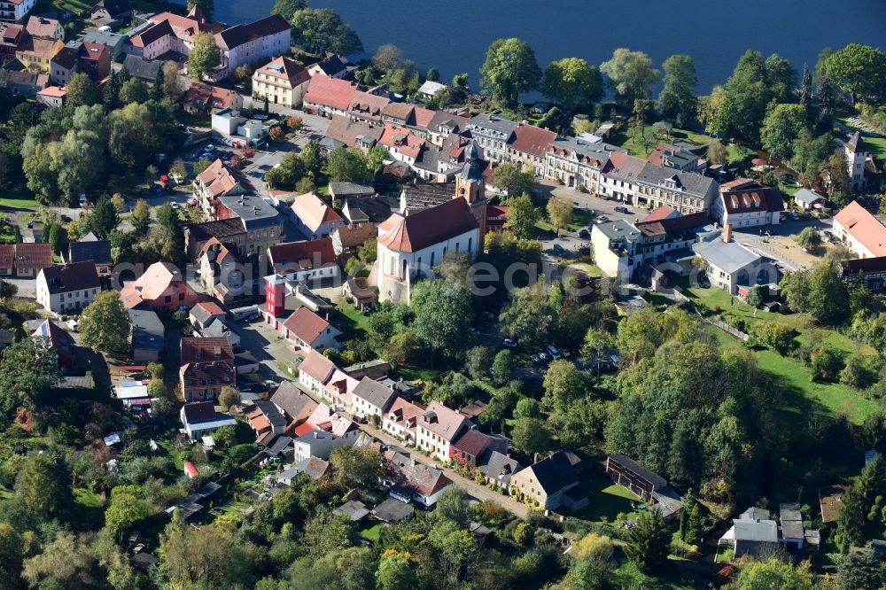 Aerial image Buckow (Märkische Schweiz) - City view of the city area of in Buckow (Maerkische Schweiz) in the state Brandenburg, Germany