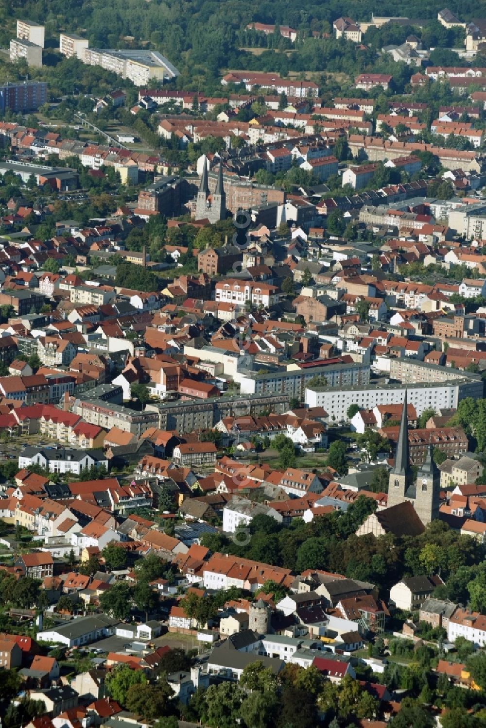 Aerial photograph Burg - City view of the city area of in Burg in the state Saxony-Anhalt