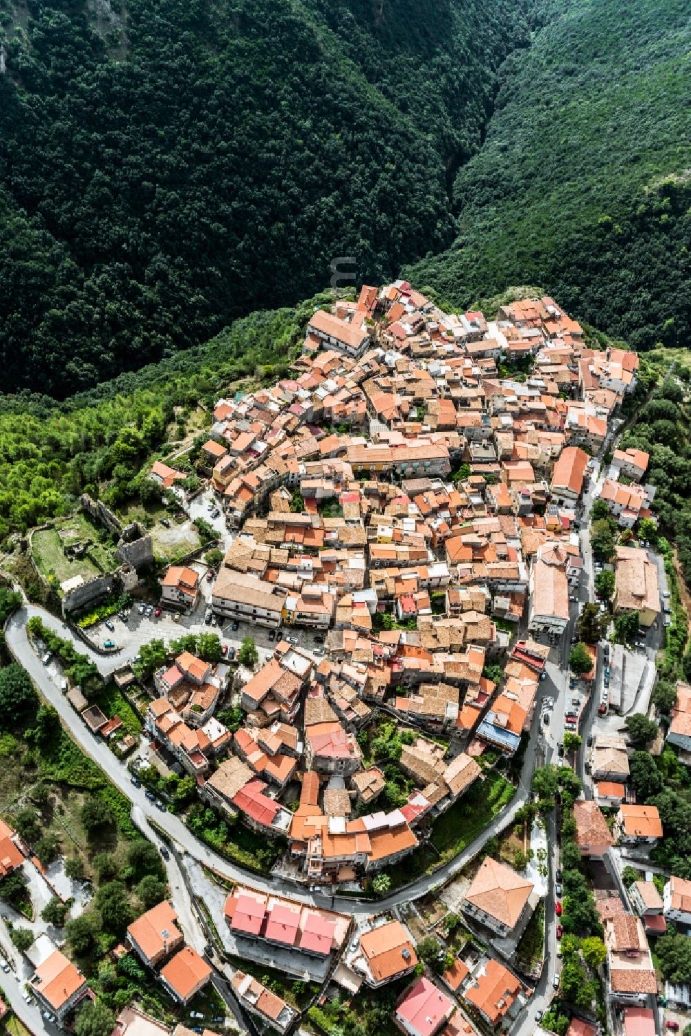 Camerota from above - City view from the center of in Camerota in Italy