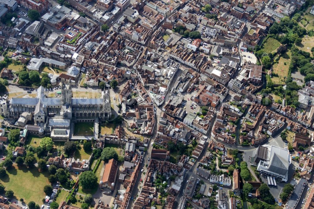 Aerial image Canterbury - City view of the city area of in Canterbury in England, United Kingdom