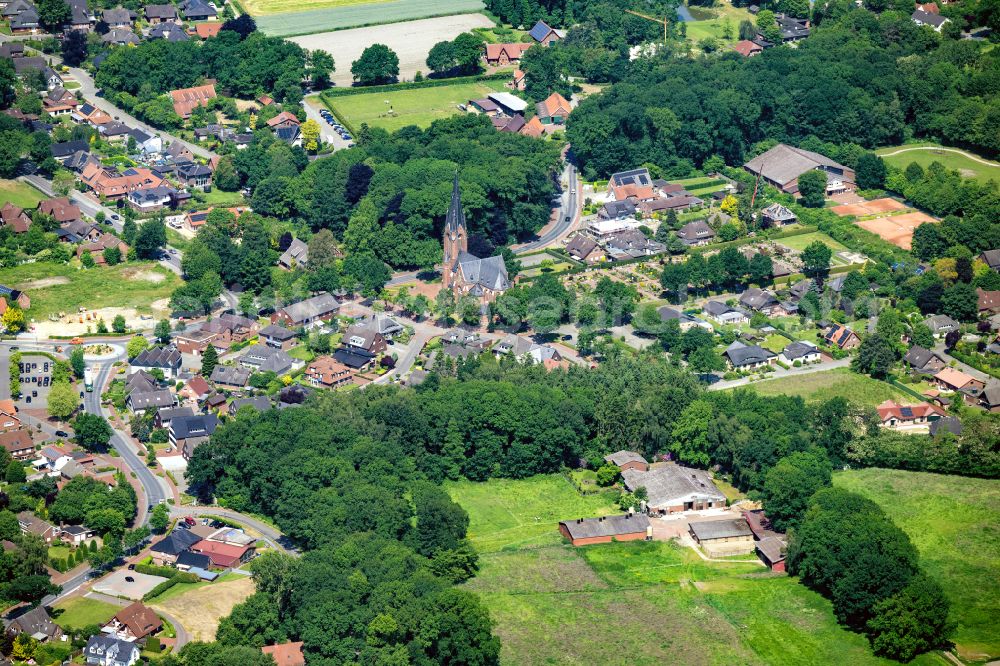 Cappeln (Oldenburg) from above - City view on down town in Cappeln (Oldenburg) in the state Lower Saxony, Germany