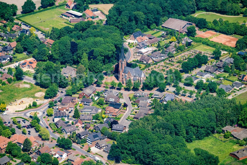 Cappeln (Oldenburg) from the bird's eye view: City view on down town in Cappeln (Oldenburg) in the state Lower Saxony, Germany