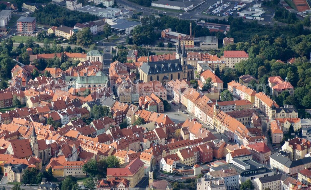 Aerial photograph Cheb - City view of the city area of in Cheb (Eger) in KarlovarskA? kraj, Czech Republic