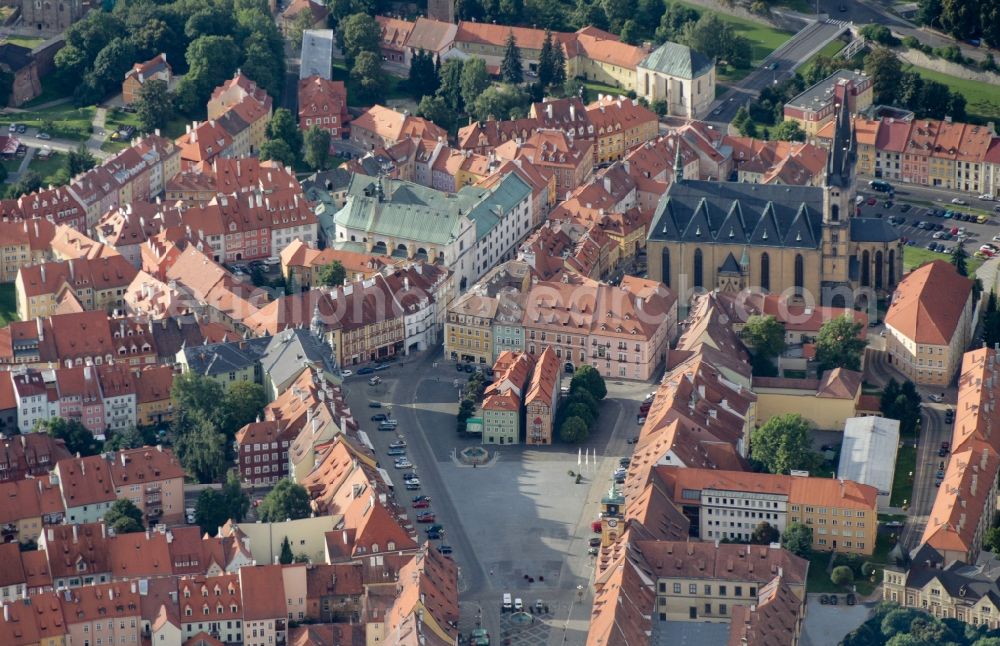 Cheb from above - City view of the city area of in Cheb (Eger) in KarlovarskA? kraj, Czech Republic