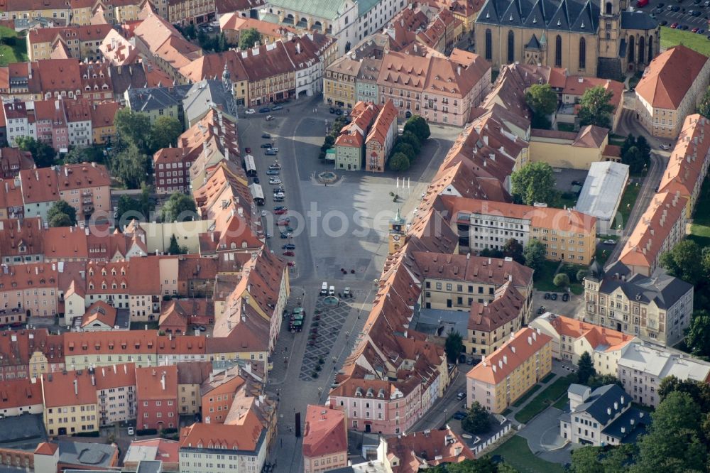 Cheb from the bird's eye view: City view of the city area of in Cheb (Eger) in KarlovarskA? kraj, Czech Republic