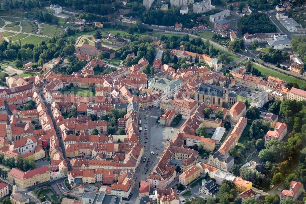 Aerial image Cheb - City view of the city area of in Cheb (Eger) in KarlovarskA? kraj, Czech Republic