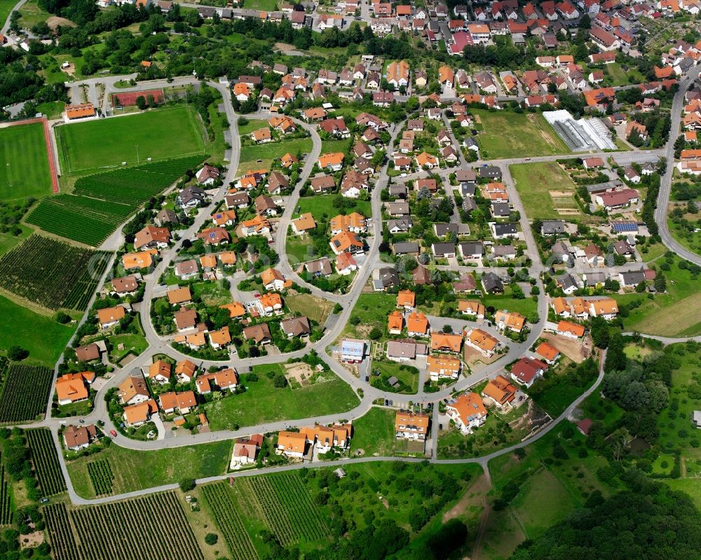 Aerial image Cleebronn - City view on down town in Cleebronn in the state Baden-Wuerttemberg, Germany