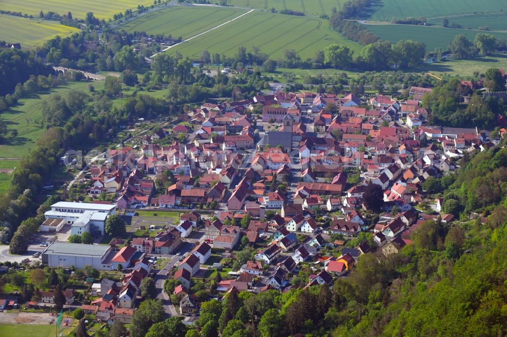 Aerial photograph Creuzburg - City view on down town in Creuzburg in the state Thuringia, Germany