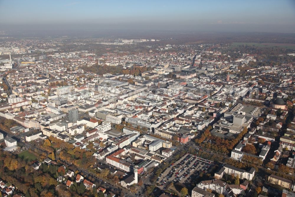 Darmstadt from above - City view of the city area of in Darmstadt in the state Hesse