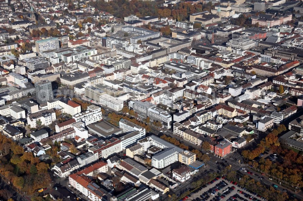 Darmstadt from the bird's eye view: City view of the city area of in Darmstadt in the state Hesse